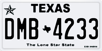 TX license plate DMB4233