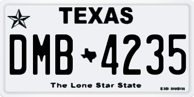 TX license plate DMB4235