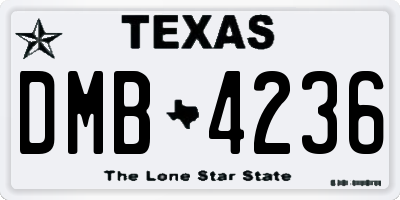 TX license plate DMB4236