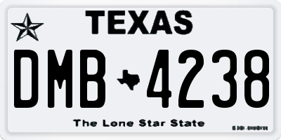 TX license plate DMB4238
