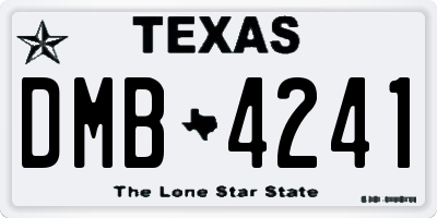 TX license plate DMB4241