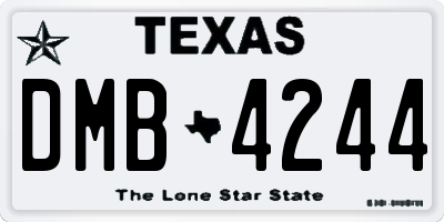 TX license plate DMB4244