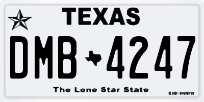 TX license plate DMB4247
