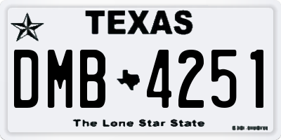 TX license plate DMB4251