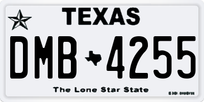 TX license plate DMB4255