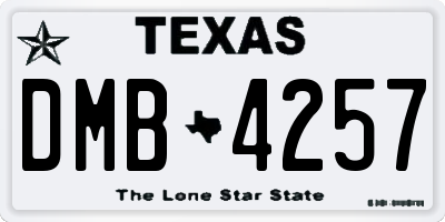 TX license plate DMB4257