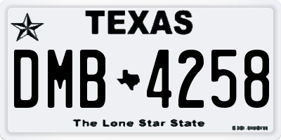 TX license plate DMB4258