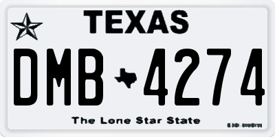 TX license plate DMB4274