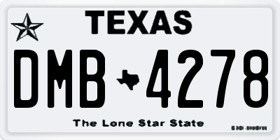 TX license plate DMB4278