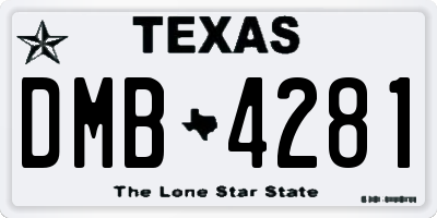 TX license plate DMB4281