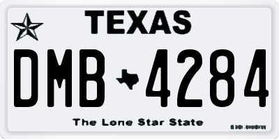 TX license plate DMB4284