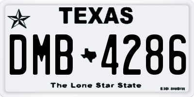 TX license plate DMB4286