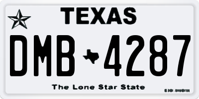 TX license plate DMB4287