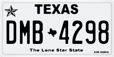 TX license plate DMB4298