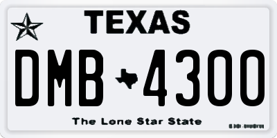 TX license plate DMB4300