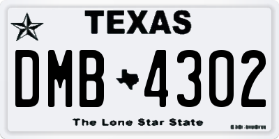 TX license plate DMB4302