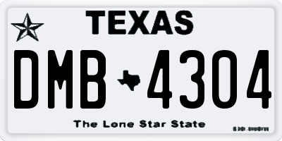 TX license plate DMB4304