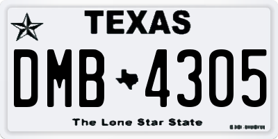 TX license plate DMB4305