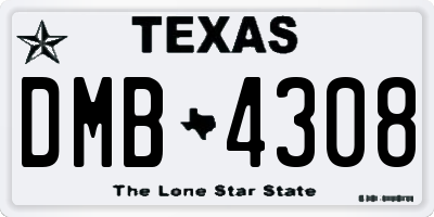 TX license plate DMB4308