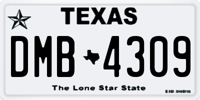 TX license plate DMB4309