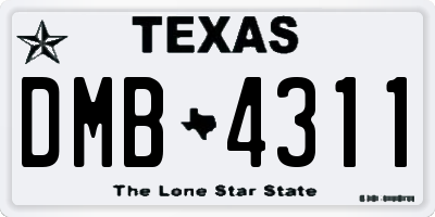 TX license plate DMB4311
