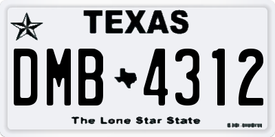 TX license plate DMB4312