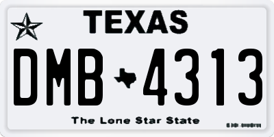 TX license plate DMB4313