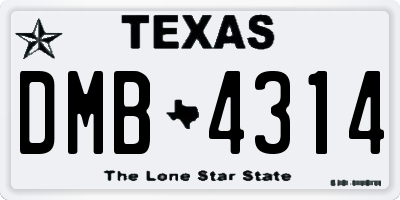 TX license plate DMB4314