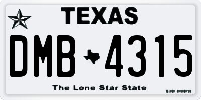 TX license plate DMB4315