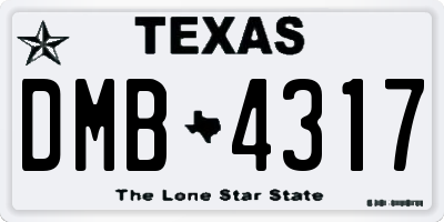TX license plate DMB4317