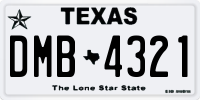 TX license plate DMB4321