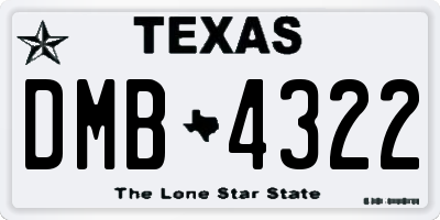 TX license plate DMB4322