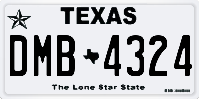 TX license plate DMB4324