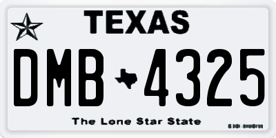 TX license plate DMB4325