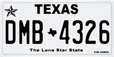 TX license plate DMB4326