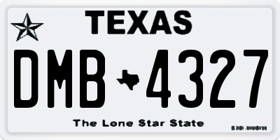 TX license plate DMB4327
