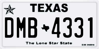 TX license plate DMB4331