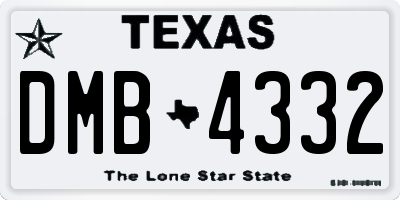 TX license plate DMB4332