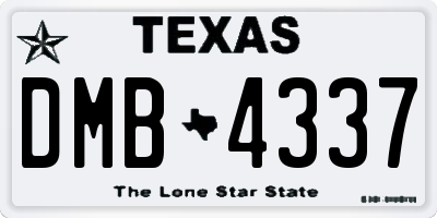 TX license plate DMB4337