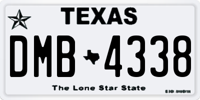 TX license plate DMB4338