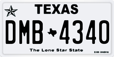 TX license plate DMB4340