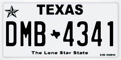 TX license plate DMB4341
