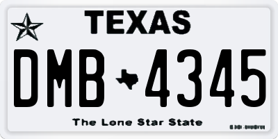 TX license plate DMB4345