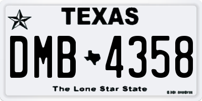 TX license plate DMB4358