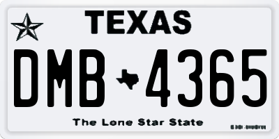 TX license plate DMB4365