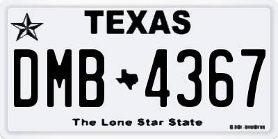 TX license plate DMB4367