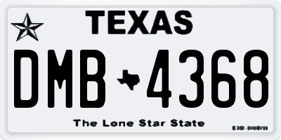 TX license plate DMB4368