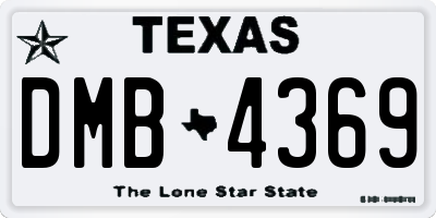 TX license plate DMB4369