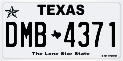 TX license plate DMB4371