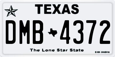 TX license plate DMB4372